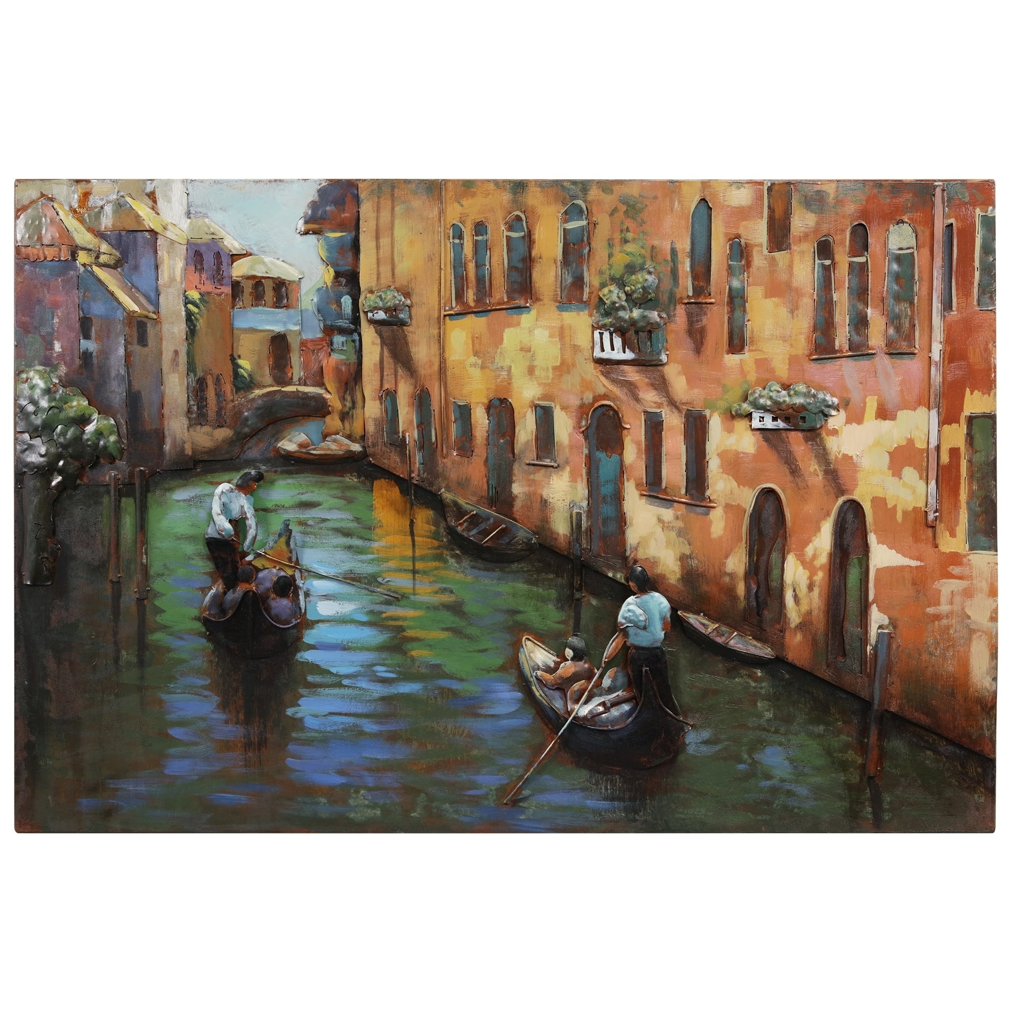 Empire Art "Venice" Mixed Media Iron Hand Painted Dimensional Wall Art