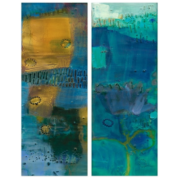 Empire Art Reedy Blue I & III Abstract Photography, Set of 2