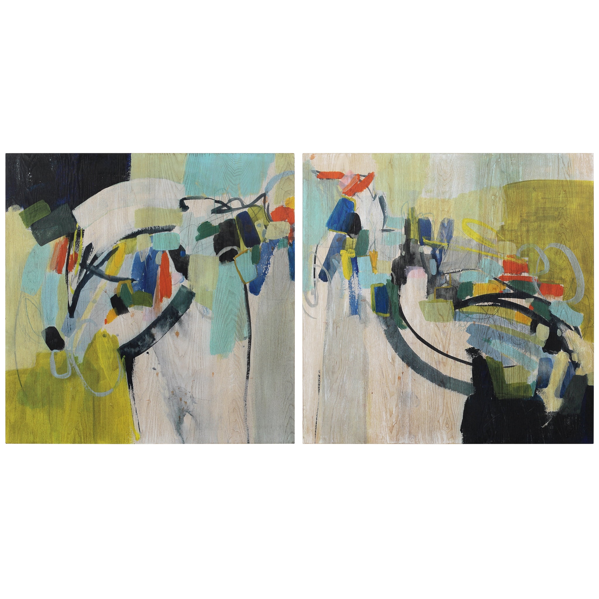 Empire Art Scarborough Fair I & II Abstract Painting, Set of 2