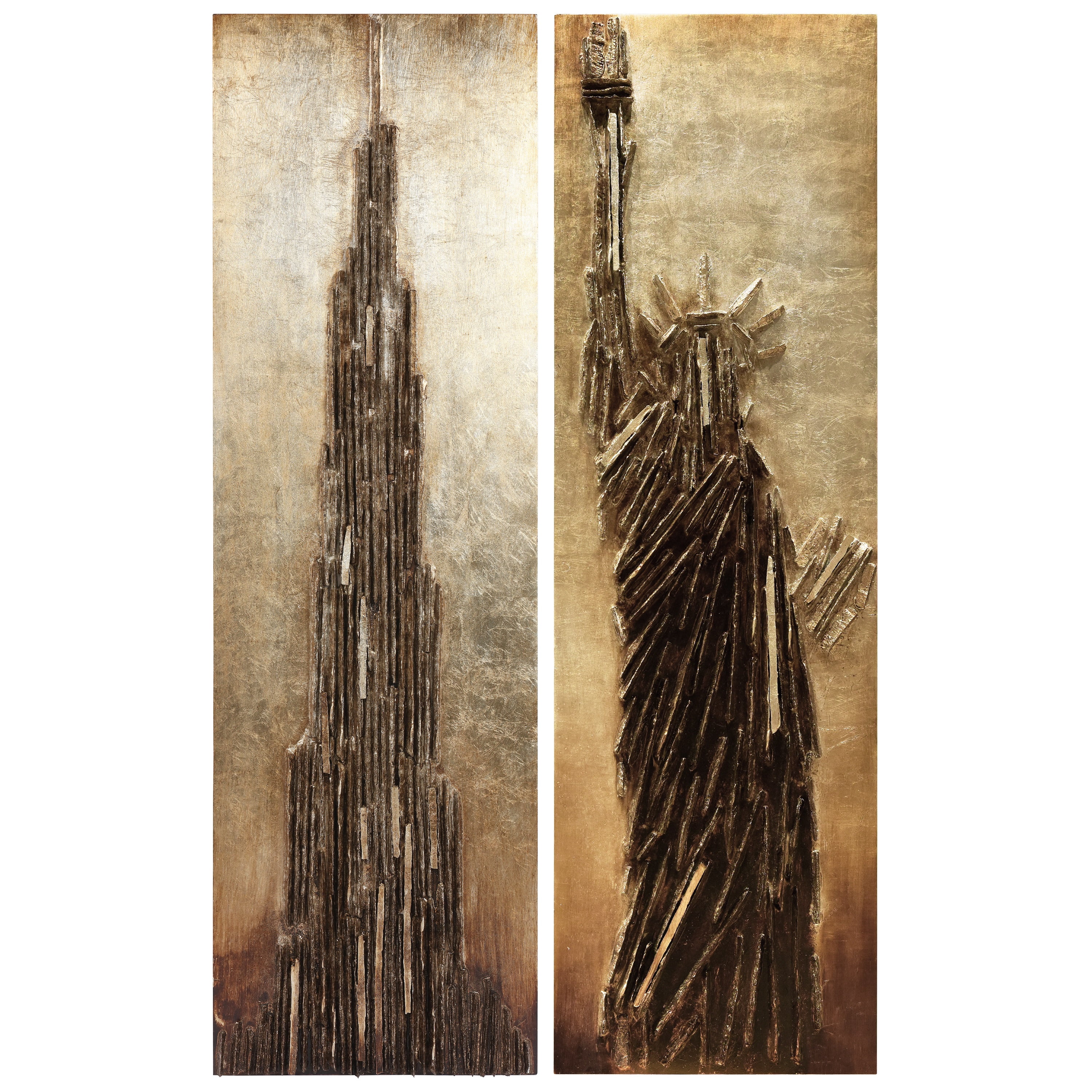 Empire Art Stratified & Passages Buildings Painting, Set of 2