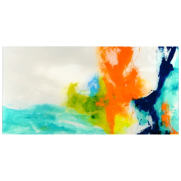 Empire Art "Tidal Abstract 1" Frameless Free Floating Tempered Glass Panel Graphic Wall Art