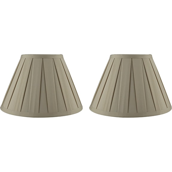 Urbanest Softback Empire Box Pleat Lampshade – 5" Top x 10" Bottom x 7" Slant Height -Tan Tone – Spider Fitter- Classic Lampshade for Table Lamps, Floor Lamps & Accent Lighting- 2 Pieces