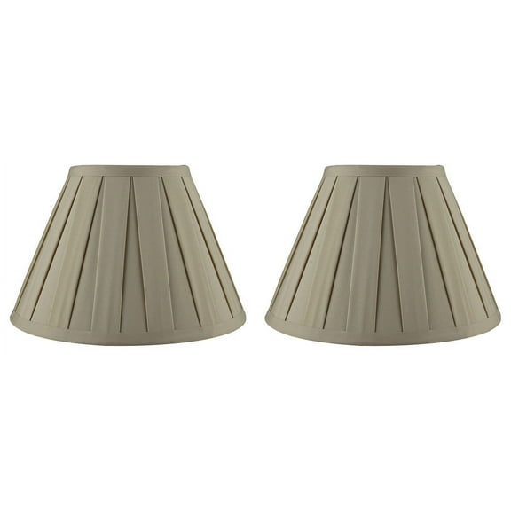Empire Box Pleat Lamp Shade, 5"x10"x7", Tan, Set of 2