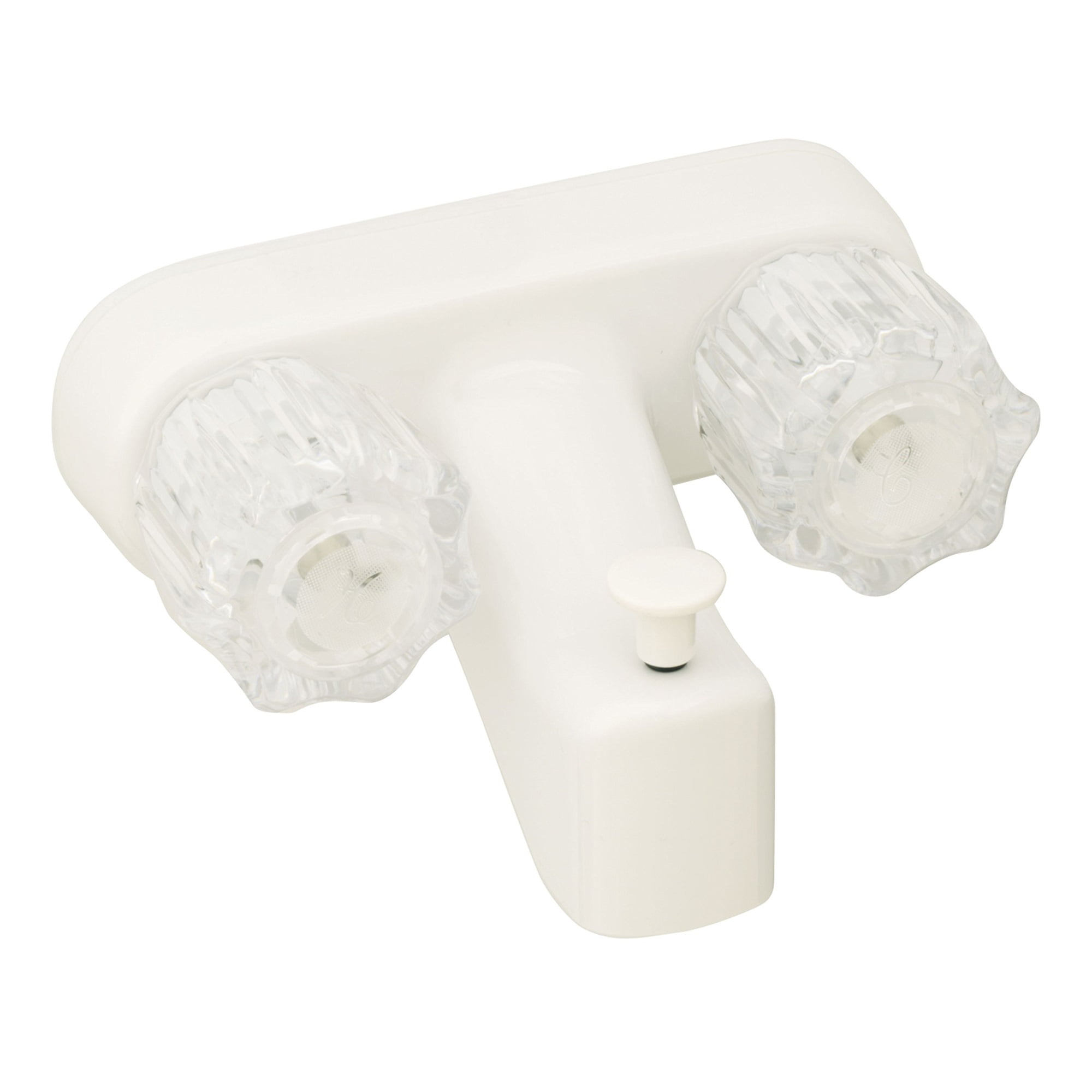 Empire Brass U-YJW41VBW White 4" Tub Faucet with Clear Knobs & Diverter