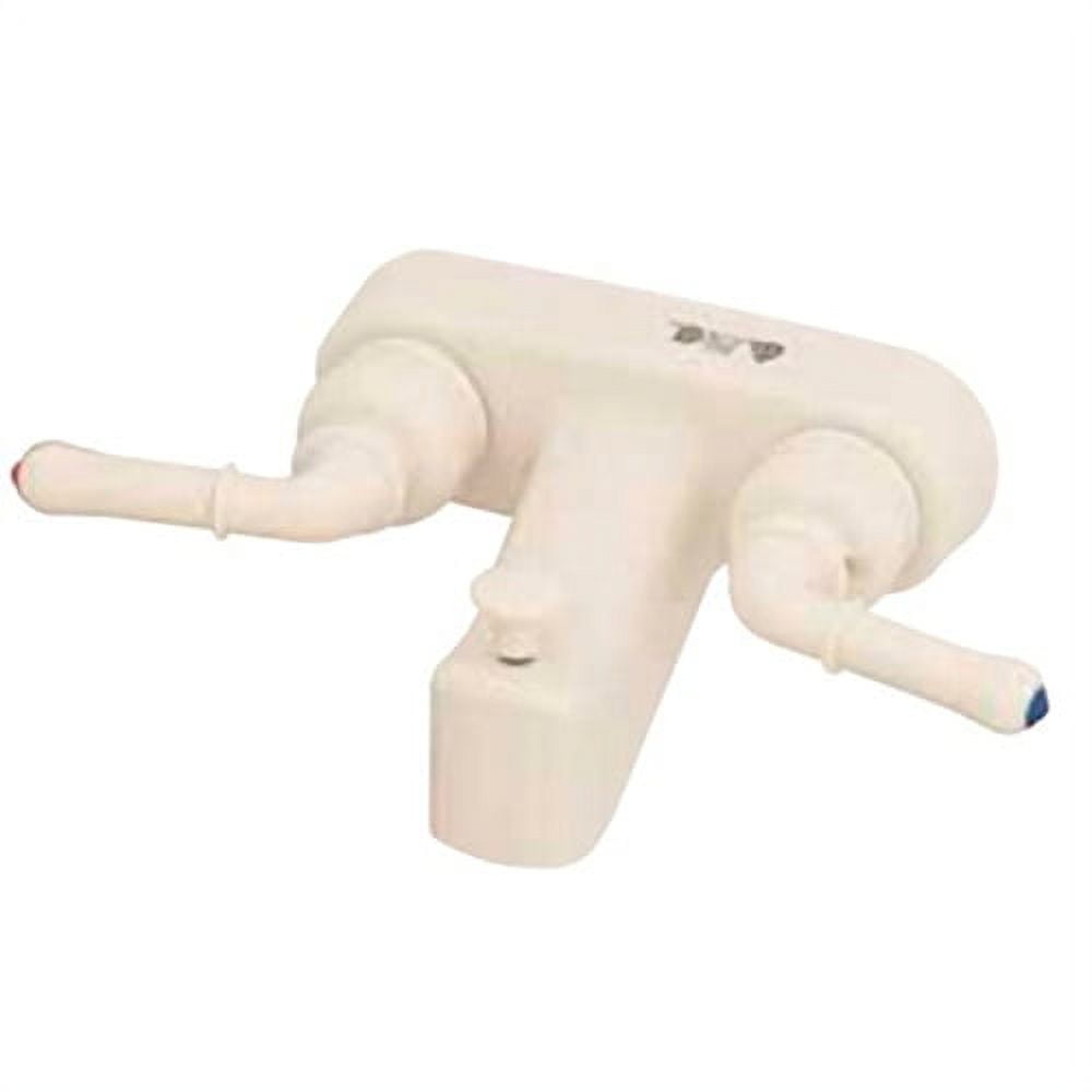 White Wall-Mounted Tub & Shower Diverter with Tea Pot Handles