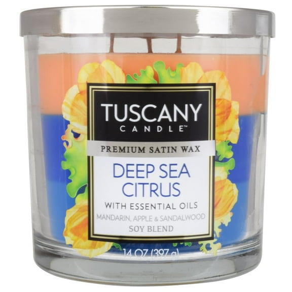 Empire Candle Deep Sea Citrus Long Lasting Scented Jar Candle, 14 oz, Burn Time 50 Hours, Home Fragrance, Room Accessories