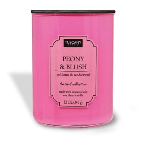 Tuscany Candle Peony & Blush Scented Candle, 12 oz Colorsplash Collection