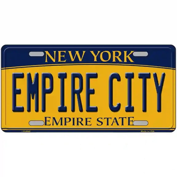 Empire City New York Metal Novelty License Plate 12" x 6" Automotive