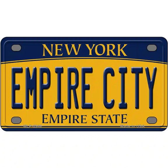 Empire City New York Metal Novelty License Plate 4" x 2.2" Mini