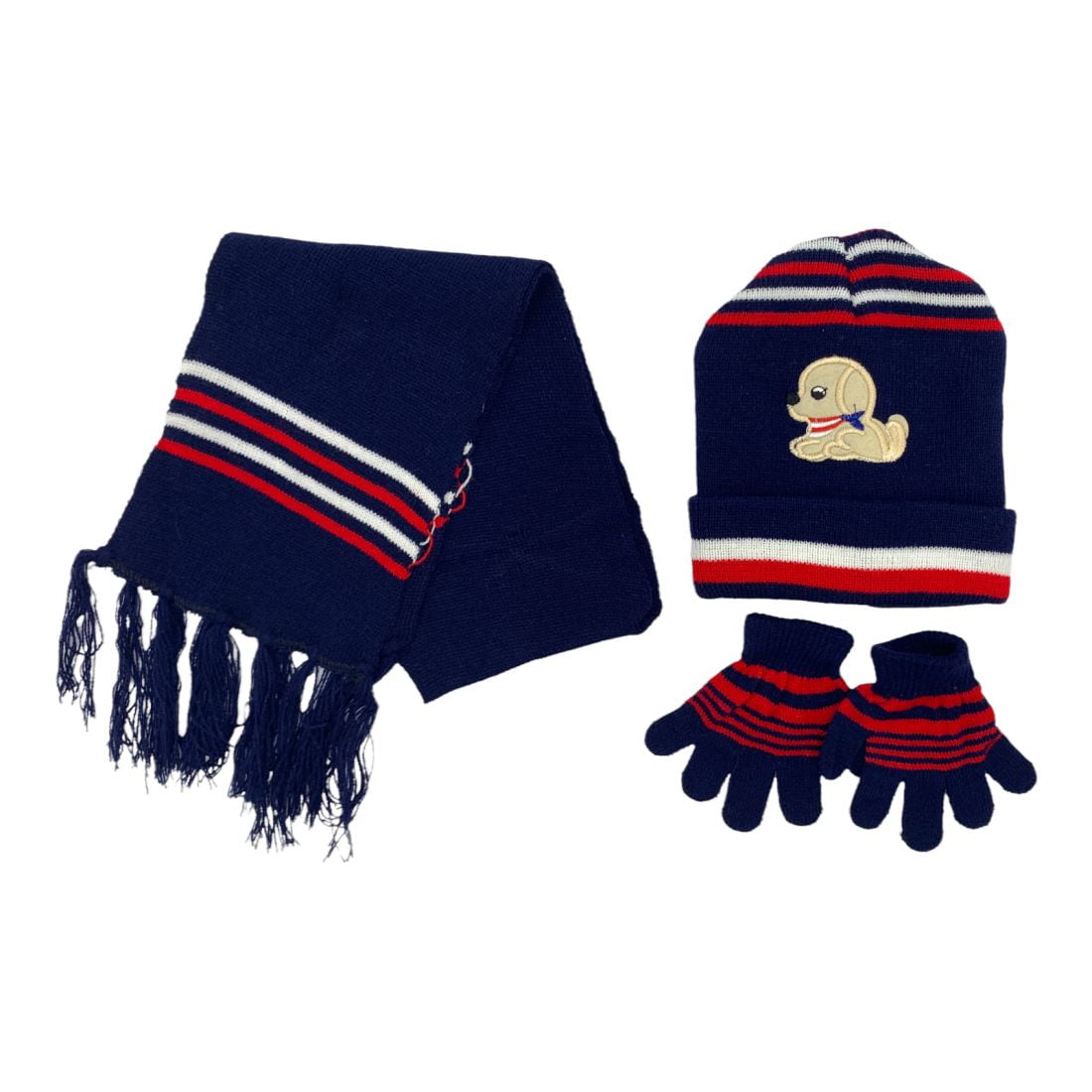 Empire Cove 3 Piece Kids Winter Knit Beanie Set Gloves Hats Scarves