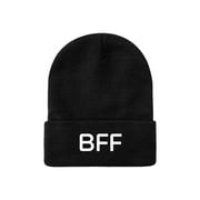 Empire Cove BFF Best Friends Forever Cuffed Beanie Embroidered Black