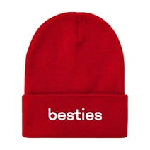 Empire Cove Besties Cuffed Beanie Embroidered Red