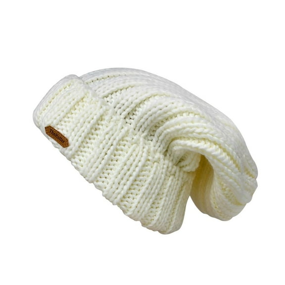 Empire Cove Cable Knit Long Beanie Braided Slouch Cuffed Womens Winter Warm - Ivory