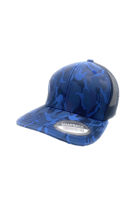 Camouflage Camo Baseball Caps Flat Bill Trucker Hat Snapback Royal