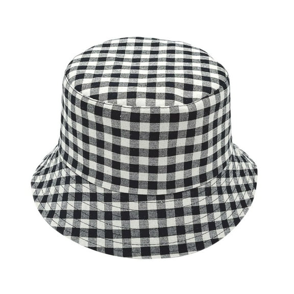 Empire Cove Checkered Tile Reversible Bucket Hat Fisherman Cap Women Men Black