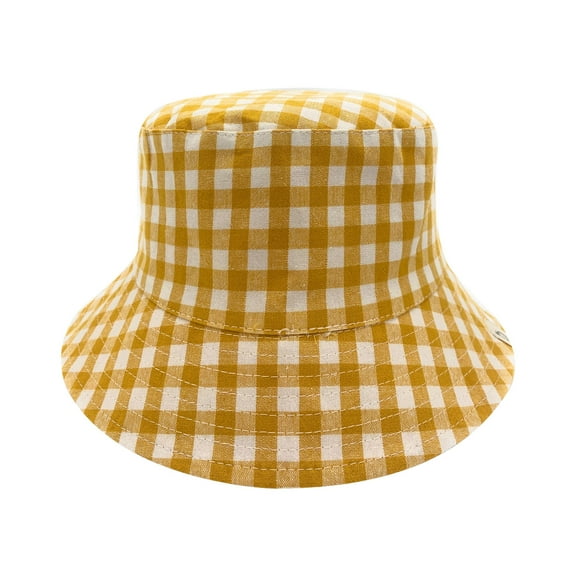 Empire Cove Checkered Tile Reversible Bucket Hat Fisherman Cap Women Men Yellow