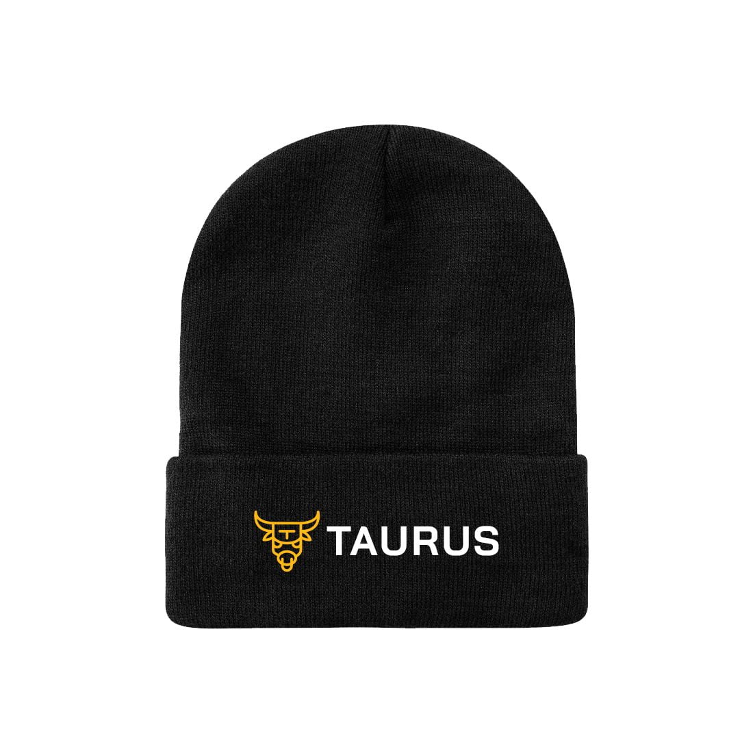 Empire Cove Cuffed Beanies Embroidered Taurus Zodiac Black