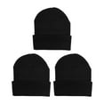 thumbnail image 1 of Empire Cove Cuffed Knit Beanie 3 Pack Set Black, 1 of 6