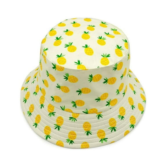 Empire Cove Fruit Print Bucket Hat Reversible Fisherman Cap Women Men Pineapple