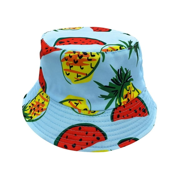 Empire Cove Fruits Reversible Bucket Hat Fisherman Cap Women Watermelon Pineapple