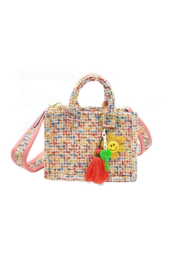 Gift Set for Women Mom Sister - Mini Tote Bag comes with a cute Tassel - Purse Handbags Satchel - Speckle Yellow