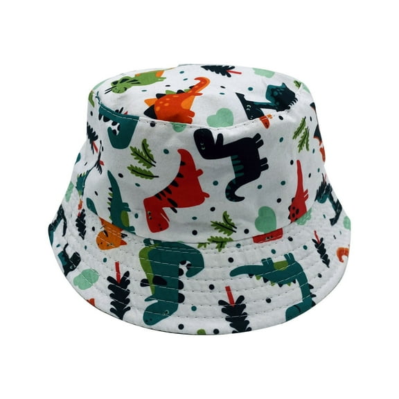 Empire Cove Kids Fun Prints Bucket Hat Fisherman Cap Girls Boys Summer Dino White