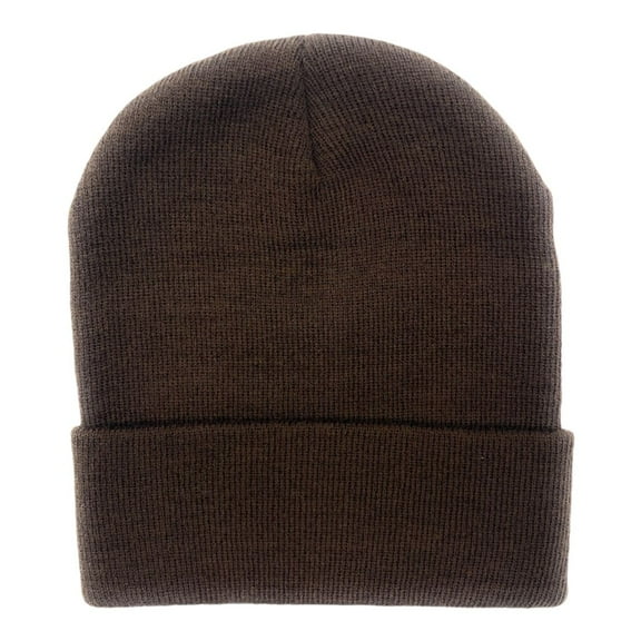 Empire Cove Knit Cuffed Beanie Hat Cap Warm Winter Men Women Soft Toboggan Brown