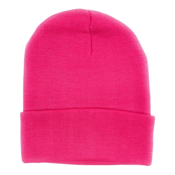 Empire Cove Knit Cuffed Beanie Hat Cap Warm Winter Men Women Soft Toboggan Hot Pink