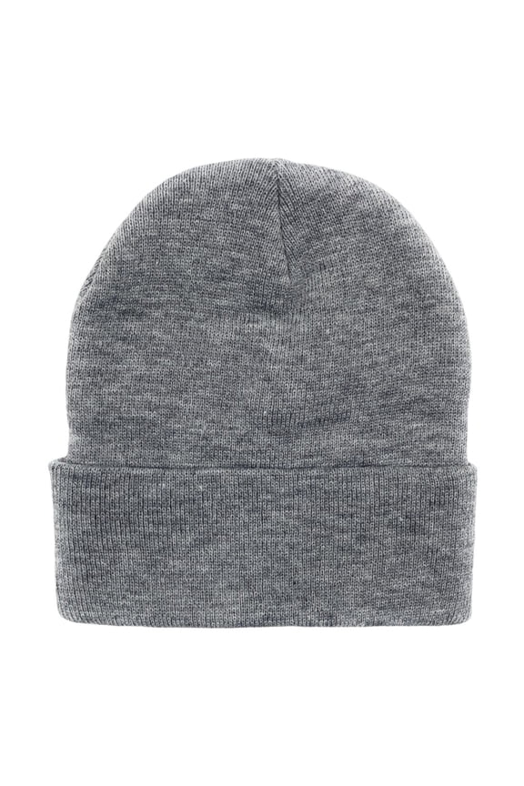 Knit Cuffed Beanie Hat Cap Warm Winter Men Women Toboggan Heather Grey
