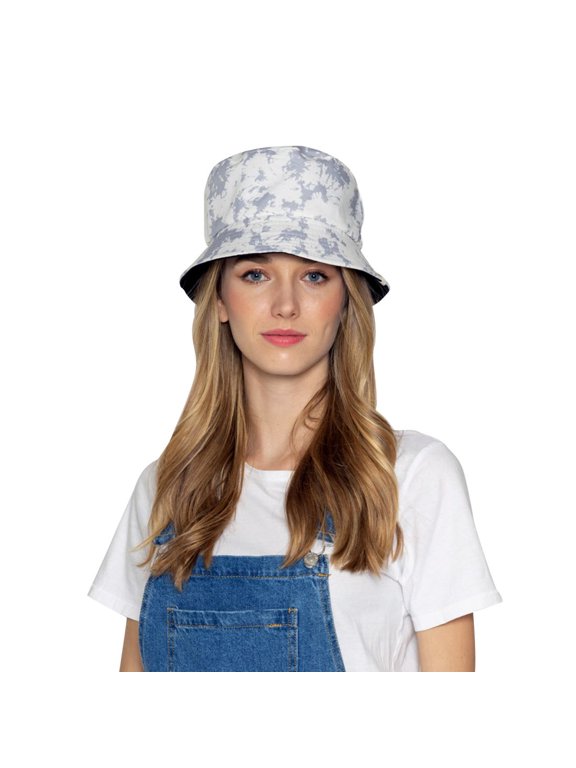 Paint Splash Bucket Hat Reversible Fisherman Cap Women Men Grey