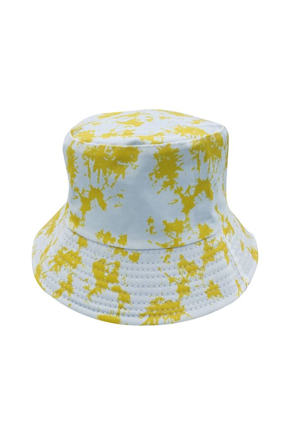 Paint Splash Bucket Hat Reversible Fisherman Cap Women Men Yellow