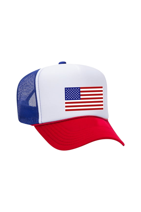 Patriotic USA Flag Americana Trucker Hat