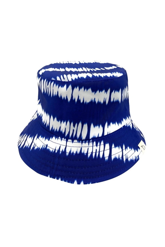 Tie Dye Stripes Bucket Hat Reversible Fisherman Cap Women Men Navy