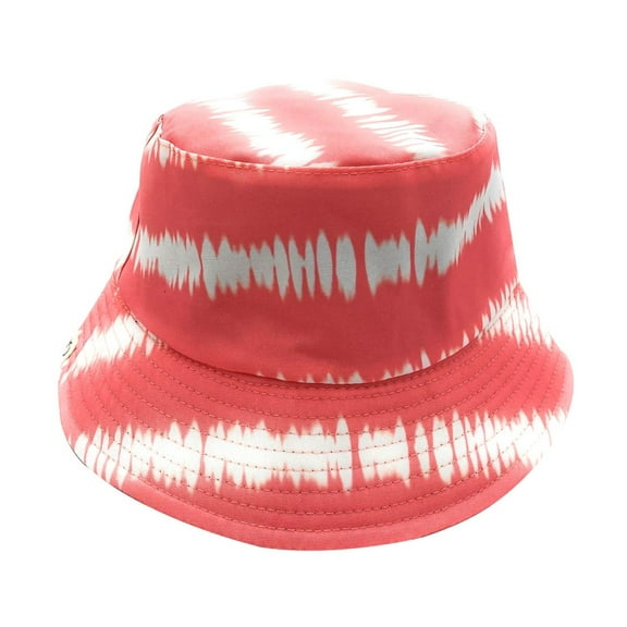 Empire Cove Tie Dye Stripes Bucket Hat Reversible Fisherman Cap Women Men Salmon