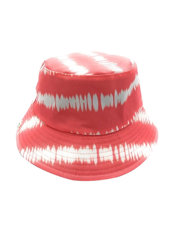 Tie Dye Stripes Bucket Hat Reversible Fisherman Cap Women Men Salmon