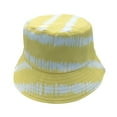 thumbnail image 1 of Empire Cove Tie Dye Stripes Bucket Hat Reversible Fisherman Cap Women Men Yellow, 1 of 5