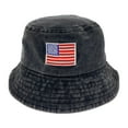 thumbnail image 1 of Empire Cove Washed USA Flag Cotton Bucket Hats Patriotic Hats Fisherman Cap Black, 1 of 5