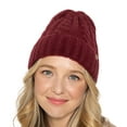 thumbnail image 1 of Empire Cove Winter Cable Knit Cuff Beanie Burgundy, 1 of 5