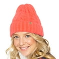 thumbnail image 1 of Empire Cove Winter Cable Knit Cuff Beanie Neon Pink, 1 of 4