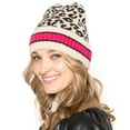 thumbnail image 1 of Empire Cove Winter Knit Leopard Striped Beanie - Beige, 1 of 2