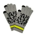 thumbnail image 1 of Empire Cove Winter Knit Leopard Striped Touch Screen Gloves - Grey, 1 of 1