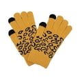 thumbnail image 1 of Empire Cove Winter Knit Ribbed Leopard Touch Screen Gloves - Mustard, 1 of 1