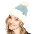 thumbnail image 1 of Empire Cove Winter Ribbed Knit Beanie with Faux Fur Pom Pom Hats Gifts for Her, 1 of 4