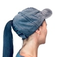 thumbnail image 1 of Empire Cove Womens Distressed Washed Ponytail Caps Hats Vintage Relaxed Fit Black, 1 of 6