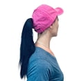 thumbnail image 1 of Empire Cove Womens Distressed Washed Ponytail Caps Hats Vintage Relaxed Fit Pink, 1 of 6