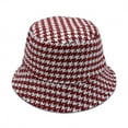 thumbnail image 1 of Empire Cove Womens Houndstooth Print Bucket Hat Fishermans- Burgundy, 1 of 3