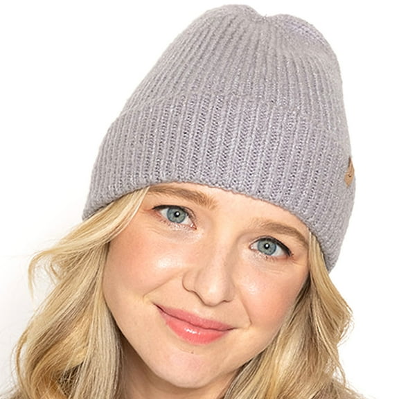 Empire Cove Womens Ribbed Knit Cuff Beanie Light Gray