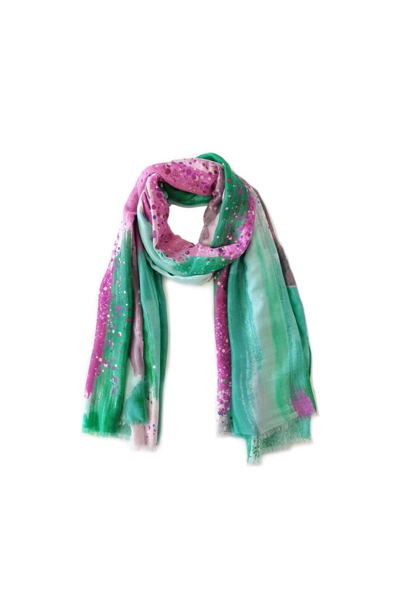 Womens Scarf Scarves Shawl Wraps Brush Stroke Sarong Cover Ups Green