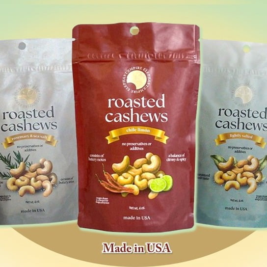 Empire Elephant Roasted Cashews ( Pack of 3 ) with 3 flavors Cashews