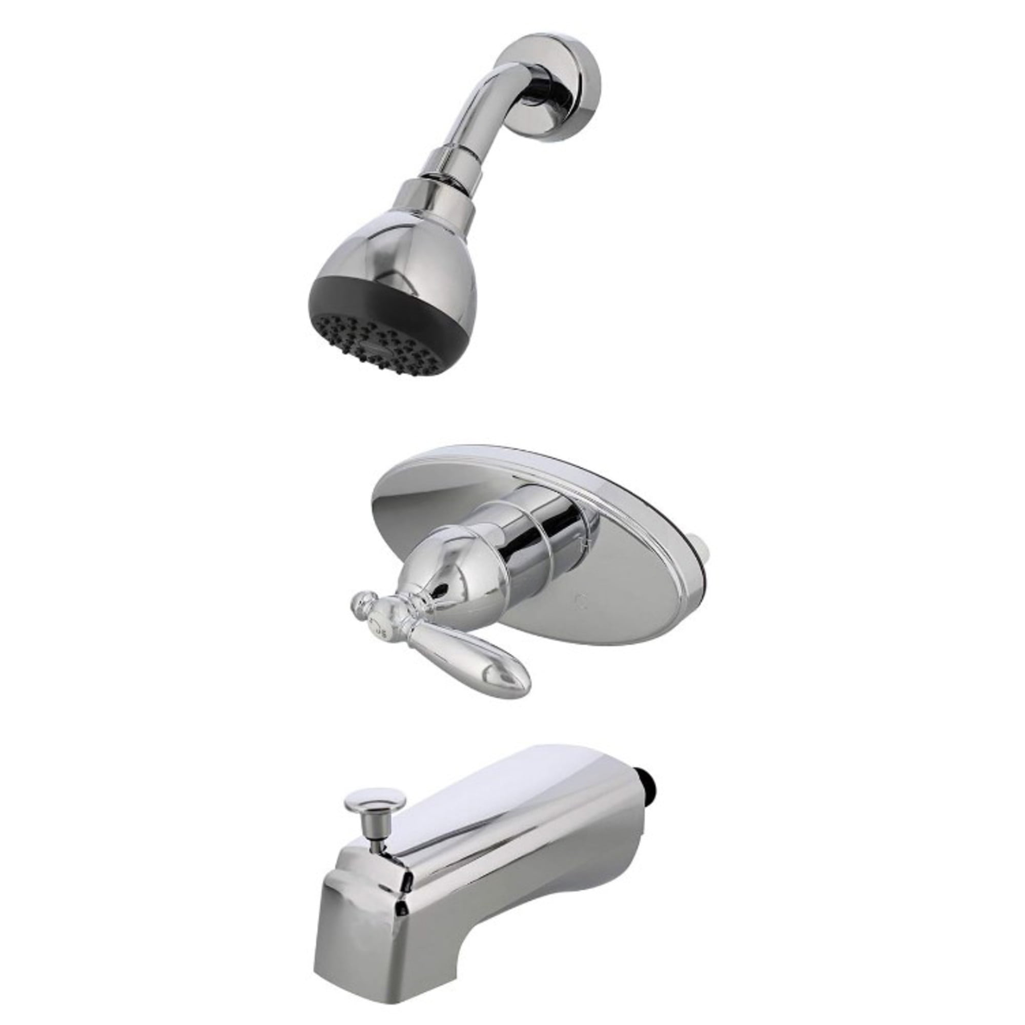 Chrome Single Handle Wall Mounted Shower Faucet Kit